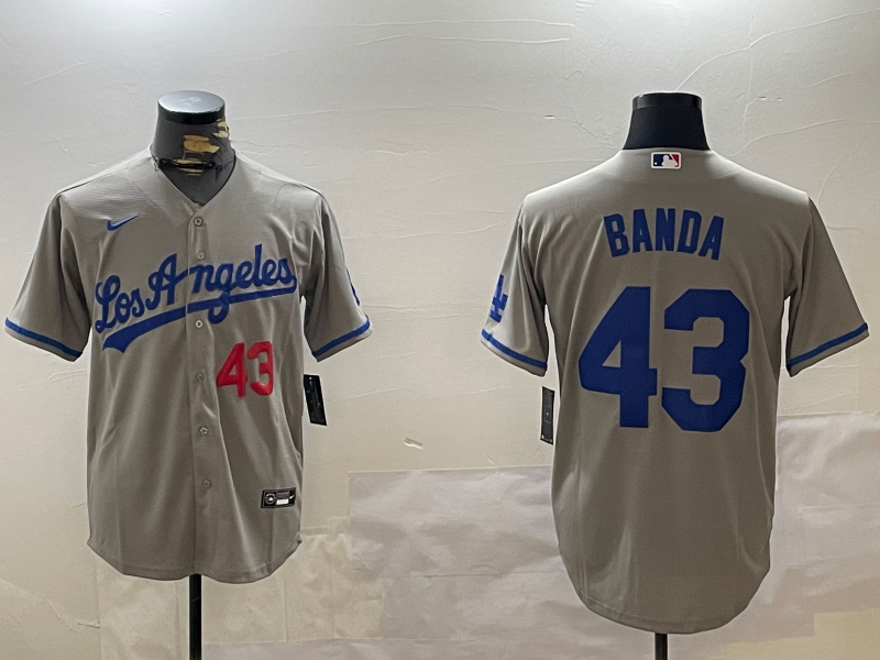 Men's Los Angeles Dodgers Anthony Banda #43 Gray Jersey